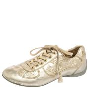 Pre-owned Leather sneakers Louis Vuitton Vintage , Yellow , Dames