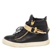Pre-owned Leather sneakers Giuseppe Zanotti Pre-owned , Black , Dames