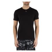 Katoenen T-shirt met geborduurd logo Richmond , Black , Heren