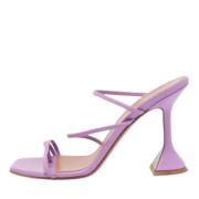 Pre-owned Leather sandals Amina Muaddi Pre-owned , Purple , Dames