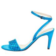 Pre-owned Satin sandals Bottega Veneta Vintage , Blue , Dames