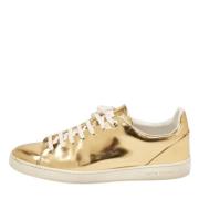 Pre-owned Leather sneakers Louis Vuitton Vintage , Yellow , Dames