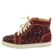 Pre-owned Suede sneakers Christian Louboutin Pre-owned , Red , Dames