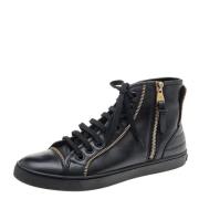 Pre-owned Leather sneakers Louis Vuitton Vintage , Black , Dames