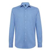 Regular Fit Katoenen Dobby Overhemd Boggi Milano , Blue , Heren