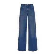 Denim Cargo Broek Tory Burch , Blue , Dames