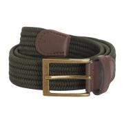 Traditionele elastische Riem met imitatieleer afwerking Barbour , Gree...