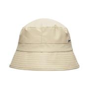 Bucket Hat met lage silhouet en stikdetails Rains , Beige , Unisex