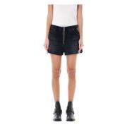 Chic Zip Denim Shorts Haikure , Black , Dames