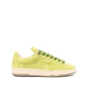 Suede Gewatteerde Sneakers Lanvin , Green , Heren