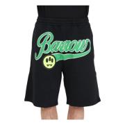 Zwarte Unisex Shorts met Logo en Glimlach Barrow , Black , Heren