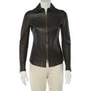 Pre-owned Leather outerwear Gucci Vintage , Brown , Dames