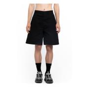 Zwarte Timmerman Shorts van Gekreukeld Canvas 44 Label Group , Black ,...