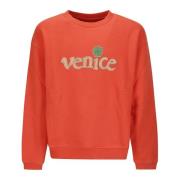 Rode Venice Crewneck Gebreide Trui ERL , Red , Heren