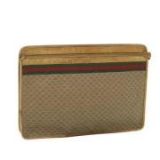 Pre-owned Canvas clutches Gucci Vintage , Beige , Dames