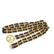 Pre-owned Metal belts Chanel Vintage , Yellow , Dames