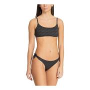 Logo Patroon Kant Bikini Set Emporio Armani EA7 , Black , Dames