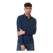 Slim Fit Polo Shirt met Lange Mouwen Boss , Blue , Heren