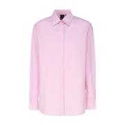 Klassieke Roze Shirt met Geborduurd Logo Pinko , Pink , Dames