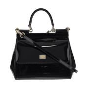 Leren Sicily Tas Dolce & Gabbana , Black , Dames