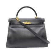 Pre-owned Leather handbags Hermès Vintage , Black , Dames