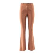 Flared broek in satijnen trompet Doris S , Brown , Dames