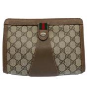 Pre-owned Canvas clutches Gucci Vintage , Beige , Dames