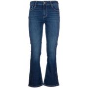 Flare Cropped Jeans met Push Up Effect Fracomina , Blue , Dames