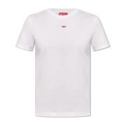 ‘T-Reg’ T-shirt met logo Diesel , White , Dames