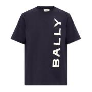 T-shirt met logo Bally , Blue , Heren