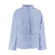 Nylon Blouson Jack met Grote Zakken Aspesi , Blue , Dames