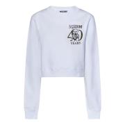 Witte Teddy Bear Print Sweatshirt Moschino , White , Dames