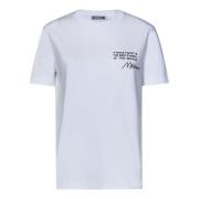 Witte T-shirt met logo print Moschino , White , Dames