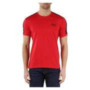 Katoenen T-shirt met Logo Print Emporio Armani EA7 , Red , Heren