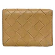Pre-owned Leather wallets Bottega Veneta Vintage , Beige , Dames