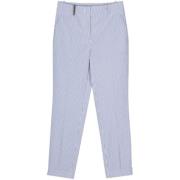 Witte en blauwe gestreepte broek met textuur Peserico , Blue , Dames