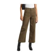 Groene Culotte Wijde Pijp Broek Pepe Jeans , Green , Dames