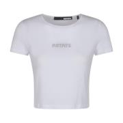 Witte Cropped Logo T-Shirt Rotate Birger Christensen , White , Dames