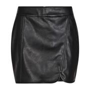 Mini Rok met Wikkeleffect en Leren Look Designers Remix , Black , Dame...