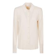 Ivory Skin Lange Mouwen Shirt Patrizia Pepe , Beige , Dames