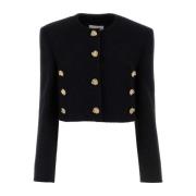 Zwarte wollen blend blazer Alexander McQueen , Black , Dames