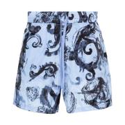 Aquarel Couture Shorts Versace Jeans Couture , Blue , Heren