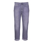 Grijze Denim Jeans met Juwelenknoop Dondup , Gray , Dames