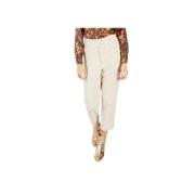 Cropped Trousers Tinsels , White , Dames