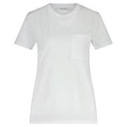 Stijlvol T-shirt met geborduurd borstzakje Max Mara , White , Dames