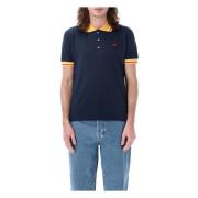 Navy Jersey Sun Polo Shirt Wales Bonner , Blue , Heren