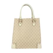 Pre-owned Canvas totes Gucci Vintage , Beige , Dames