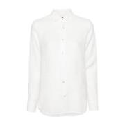 Witte Linnen Klassieke Kraag Shirt Peuterey , White , Dames