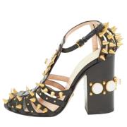 Pre-owned Leather sandals Gucci Vintage , Black , Dames