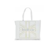 Stijlvolle Witte Tote Tas met Gouden Studs John Richmond , White , Dam...